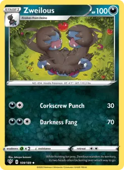Pokémon-Karte Zweilous 109/189
