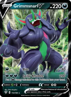 Pokémon-Karte Grimmsnarl V 114/189