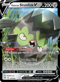 Pokémon-Karte Galarian Stunfisk V 128/189