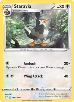 Pokémon-Karte Staravia 146/189