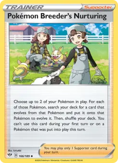 Pokémon-Karte Pokémon Breeder's Nurturing 166/189