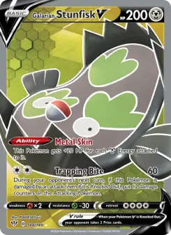 Pokémon-Karte Galarian Stunfisk V 184/189