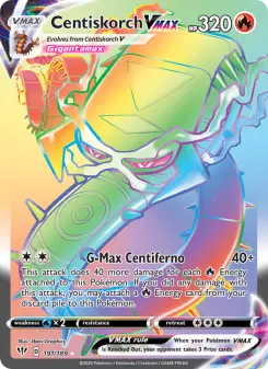 Pokémon-Karte Centiskorch VMAX 191/189