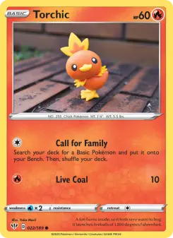 Pokémon-Karte Torchic 022/189