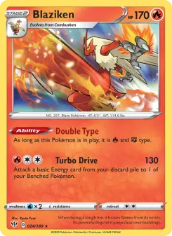 Pokémon-Karte Blaziken 024/189