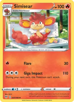 Pokémon-Karte Simisear 027/189
