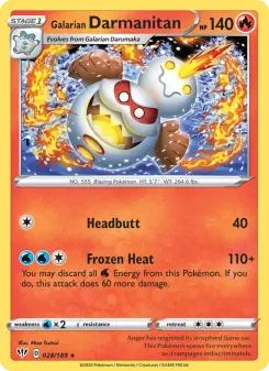 Pokémon-Karte Galarian Darmanitan 028/189