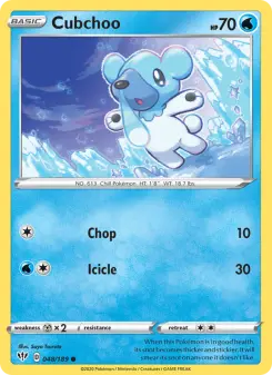 Pokémon-Karte Cubchoo 048/189