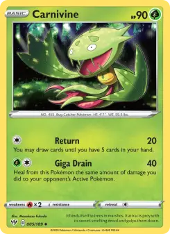 Pokémon-Karte Carnivine 005/189