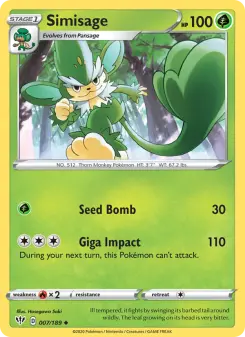 Pokémon-Karte Simisage 007/189