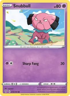 Pokémon-Karte Snubbull 070/189