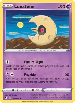 Pokémon-Karte Lunatone 072/189