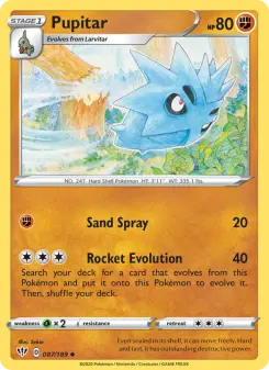Pokémon-Karte Pupitar 087/189