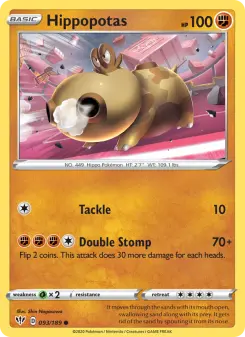 Pokémon-Karte Hippopotas 093/189