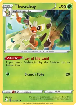 Pokémon-Karte Thwackey 012/072