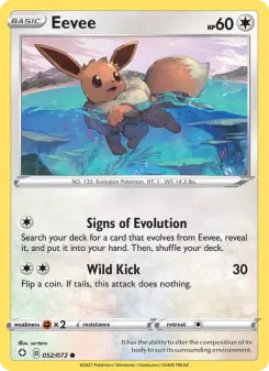 Pokémon-Karte Eevee 052/072