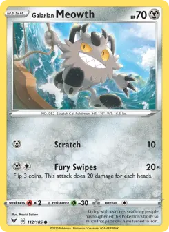 Pokémon-Karte Galarian Meowth 112/185