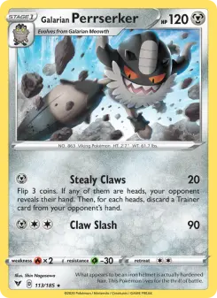 Pokémon-Karte Galarian Perrserker 113/185