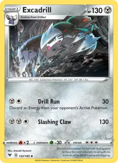 Pokémon-Karte Excadrill 122/185