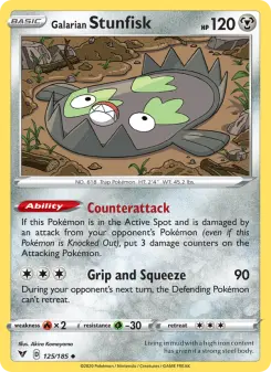 Pokémon-Karte Galarian Stunfisk 125/185