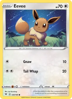 Pokémon-Karte Eevee 130/185