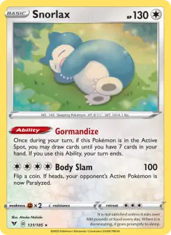 Pokémon-Karte Snorlax 131/185