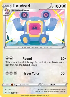Pokémon-Karte Loudred 136/185