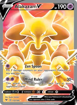 Pokémon-Karte Alakazam V 172/185