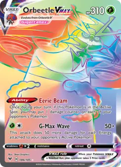 Pokémon-Karte Orbeetle VMAX 186/185