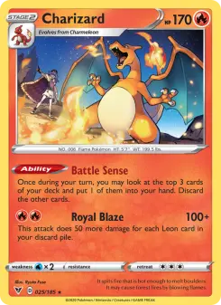 Pokémon-Karte Charizard 025/185
