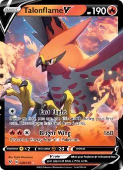 Pokémon-Karte Talonflame V 029/185