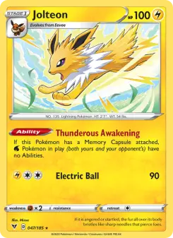 Pokémon-Karte Jolteon 047/185