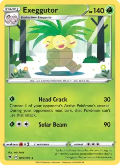 Pokémon-Karte Exeggutor 005/185