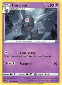 Pokémon-Karte Dusclops 070/185
