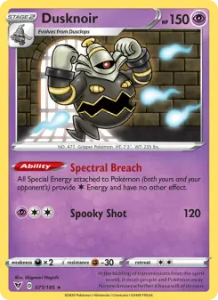 Pokémon-Karte Dusknoir 071/185