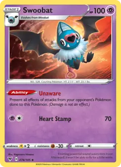 Pokémon-Karte Swoobat 074/185