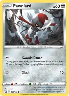 Pokémon-Karte Pawniard 103/163