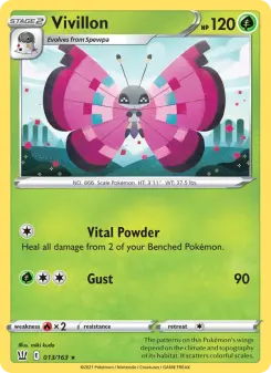 Pokémon-Karte Vivillon 013/163