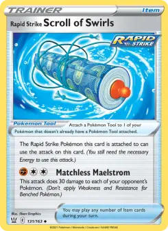 Pokémon-Karte Rapid Strike Scroll of Swirls 131/163