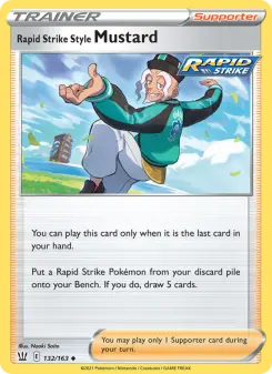 Pokémon-Karte Rapid Strike Style Mustard 132/163