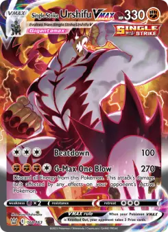 Pokémon-Karte Single Strike Urshifu VMAX 168/163