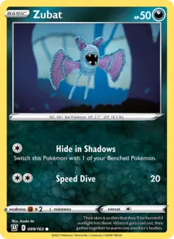 Pokémon-Karte Zubat 089/163