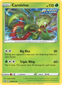 Pokémon-Karte Carnivine 009/163