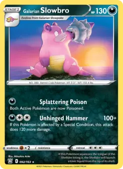 Pokémon-Karte Galarian Slowbro 092/163
