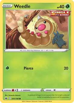 Pokémon-Karte Weedle 001/198
