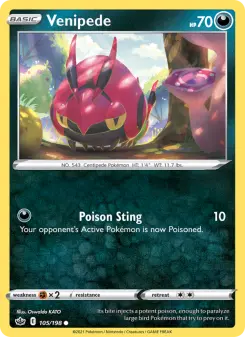 Pokémon-Karte Venipede 105/198