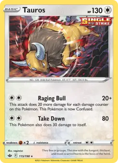 Pokémon-Karte Tauros 115/198