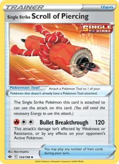 Pokémon-Karte Single Strike Scroll of Piercing 154/198