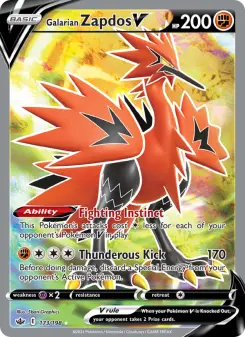 Pokémon-Karte Galarian Zapdos V 173/198