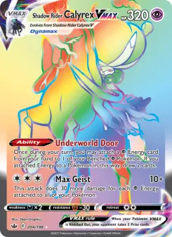 Pokémon-Karte Shadow Rider Calyrex VMAX 204/198